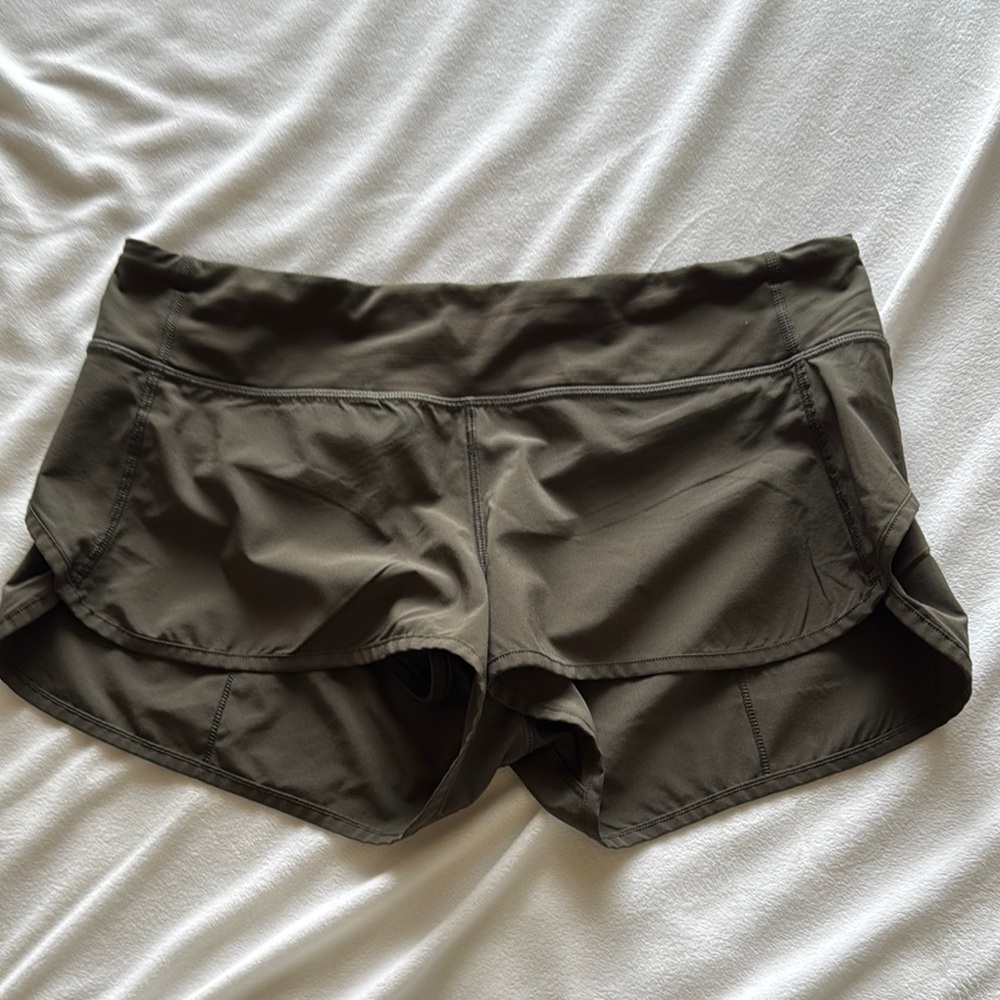 lululemon 2.5 inch speed ups olive green